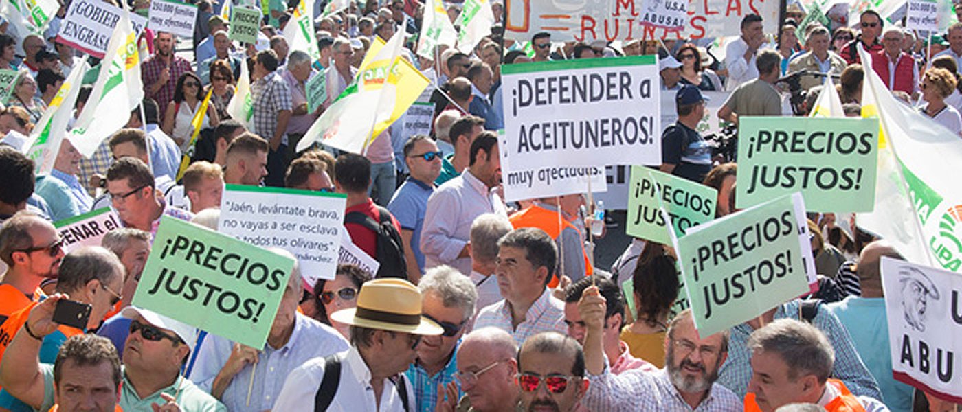 Ισπανοί διαδήλωσαν στους δρόμους της Μαδρίτης για τις χαμηλές τιμές ελαιολάδου